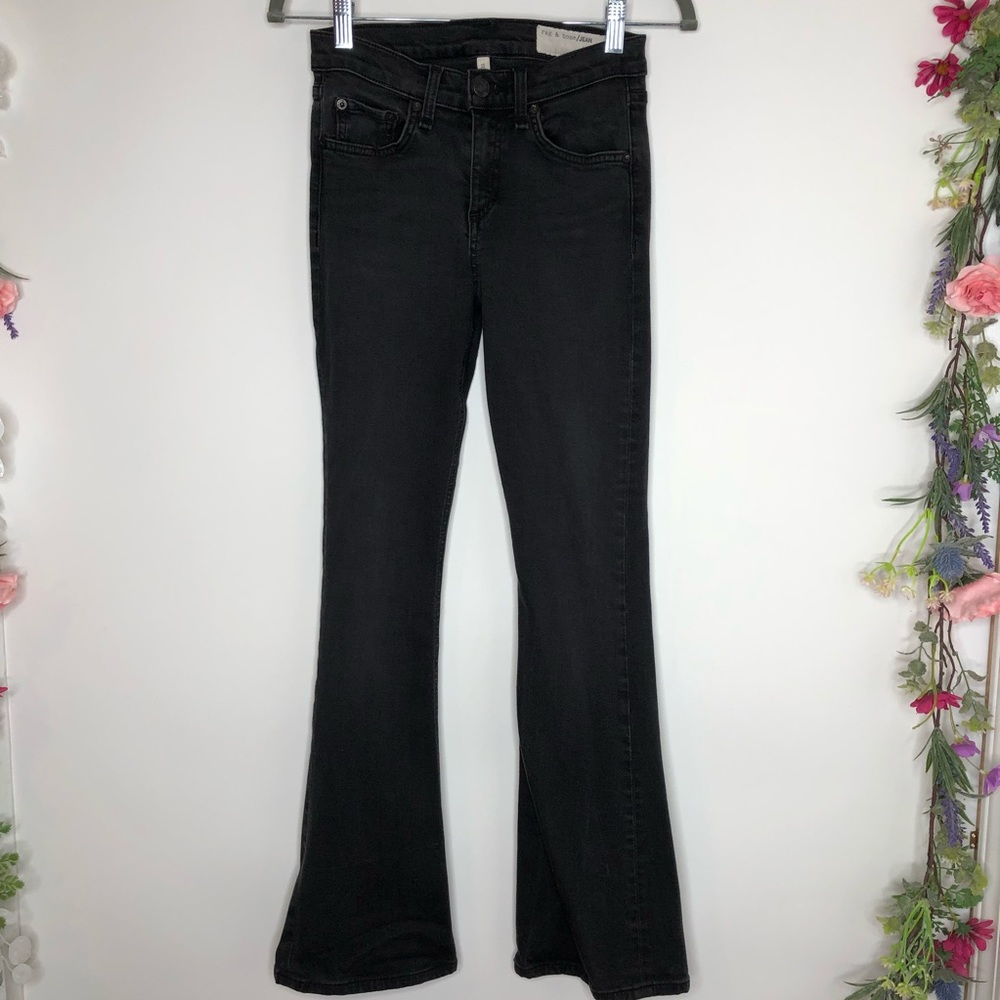 Rag and Bone black high rise bell bottom jeans
